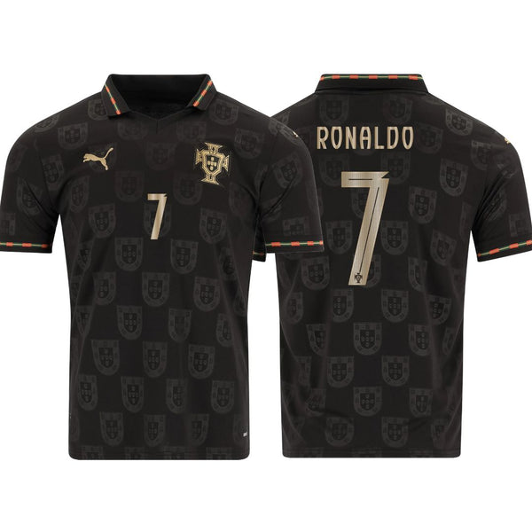 Portugal Fan Jersey Black Panther 2025/26 #7 Ronaldo
