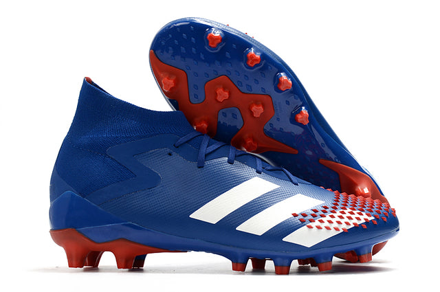 Botas de fútbol de caña alta Predator Mutator .1 FG azul/rojo