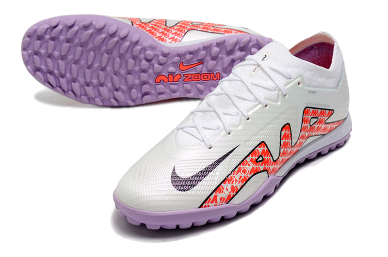 Air Zoom TF White/Purple Low Soccer Cleats