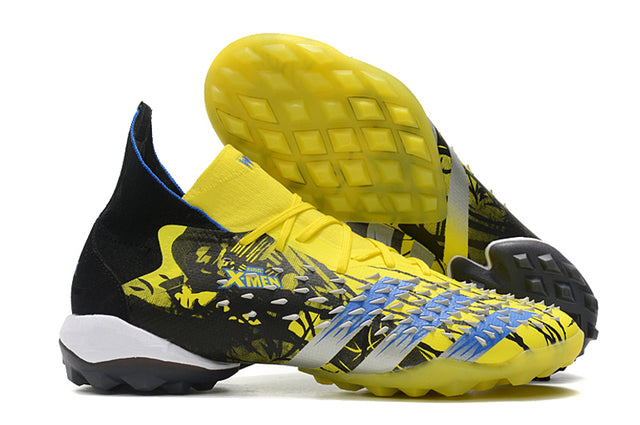 Chuteira Society Predator Freak.1 FG Xmen/Negro/Amarillo/Azul - Cano Alto