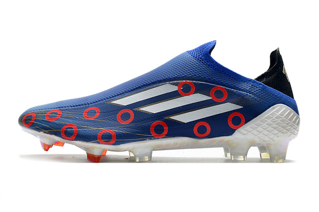 Botas de fútbol Campo X SpeedFlow FG en azul y lunares