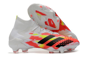 Botas de fútbol de caña alta Predator Mutator .1 FG en blanco y rojo