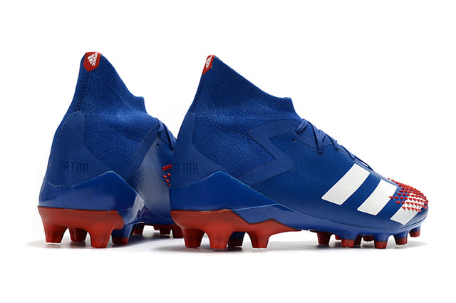 Botas de fútbol de caña alta Predator Mutator .1 FG azul/rojo