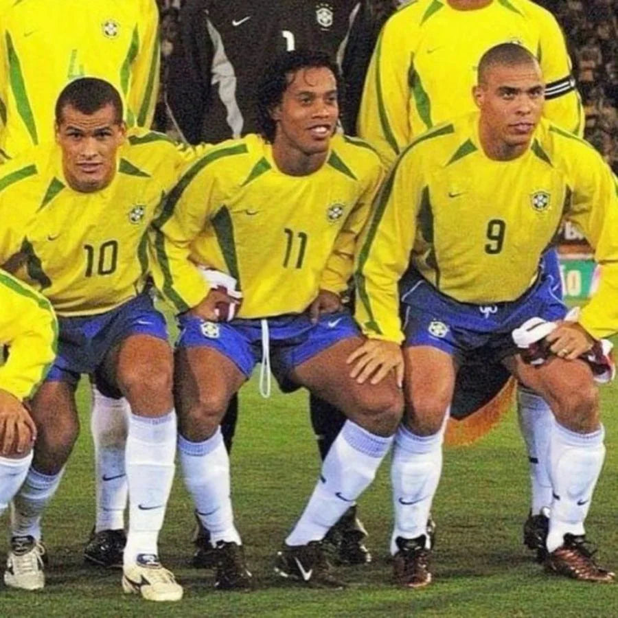 Ronaldinho 11 Brazil Home Retro 2002 World Cup Ronaldo Ronaldinho Rivaldo