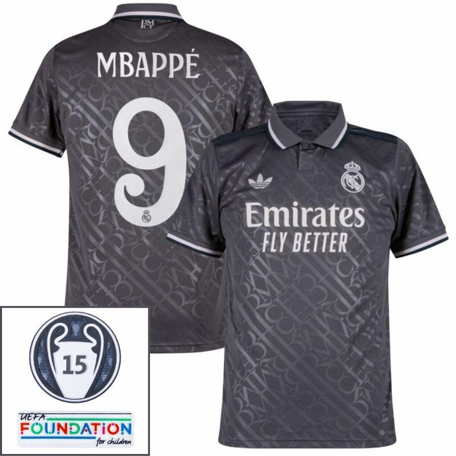 Real Madrid Third Fan Jersey 2024/25 Patches UCL UEFA Foundation (Official Printing)