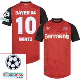 Bayer 04 Leverkusen Wirtz 10 Home Fan Jersey 2024/25 Patches UCL UEFA Foundation (Official Printing)