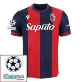 Bologna Home Fan Jersey 2024/25 Patches UCL UEFA Foundation (Official Printing)