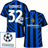 Inter Milan Dimarco 32 Home 2024/25 Patches UCL UEFA Foundation (Official Printing)