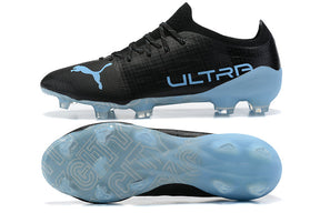 Botas de fútbol de campo Ultra FG negras y azules