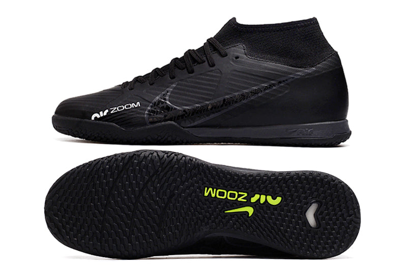 Air Zoom Superfly 9 TF Futsal Boot - All Black - High Top