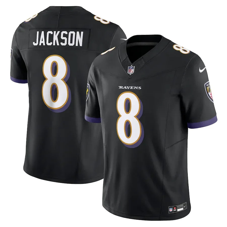 NFL Baltimore Ravens Black Lamar Jackson 8 Limited