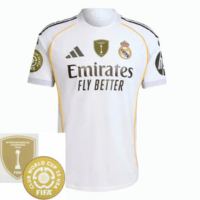 Real Madrid Home Fan Jersey 2025/26 - Patch 2025 Club World Cup + FIFA Intercontinental Champions