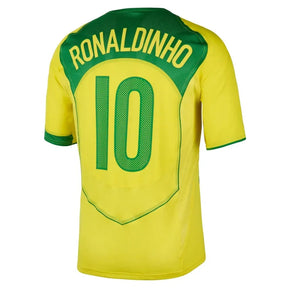Brazil Ronaldinho 10 Retro Home Fan Jersey 2004-2005 (Reissue)