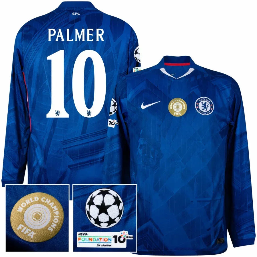Chelsea Home Long Sleeve Fan Jersey 2025/26 - Patchs Club World Cup UCL UEFA (Official Printing)