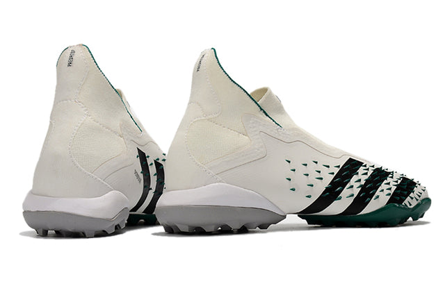 Predator Freak + FG White/Green High Top Soccer Cleats