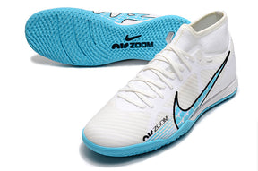 Air Zoom Superfly 9 TF Futsal Boot - White/Blue - High Top