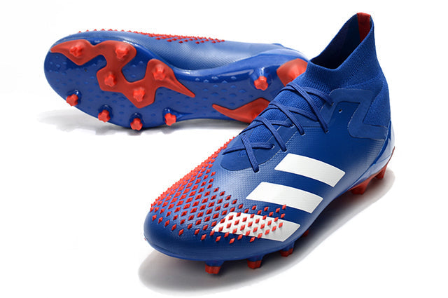 Botas de fútbol de caña alta Predator Mutator .1 FG azul/rojo