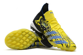 Chuteira Society Predator Freak.1 FG Xmen/Negro/Amarillo/Azul - Cano Alto