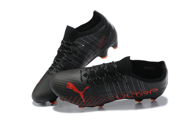 Botas de fútbol de campo Ultra FG negras y rojas